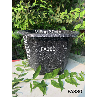 Chậu nhựa lục giác fa380 trồng cây đá đen dày dặn