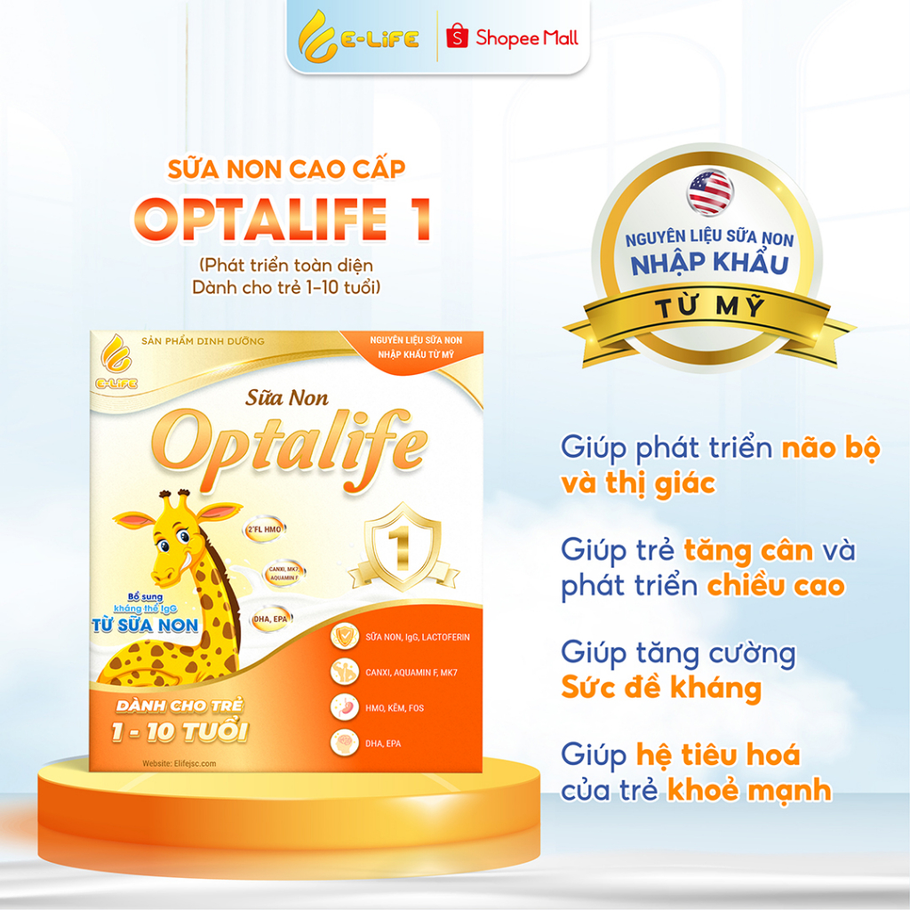 Sữa non hộp [OPTALIFE 1] - Cho trẻ 1-10 tuổi - Hộp (30 gói)