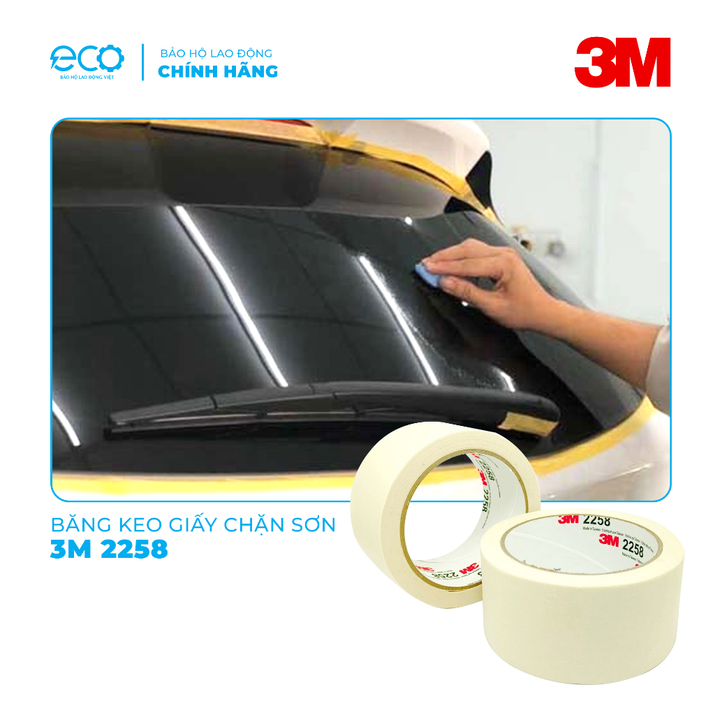 Băng keo giấy 3M 2258 CHẶN SƠN, MÀU nhiều kích thước