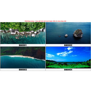 Tranh hồ cá BB hình bãi biển có keo sẵn