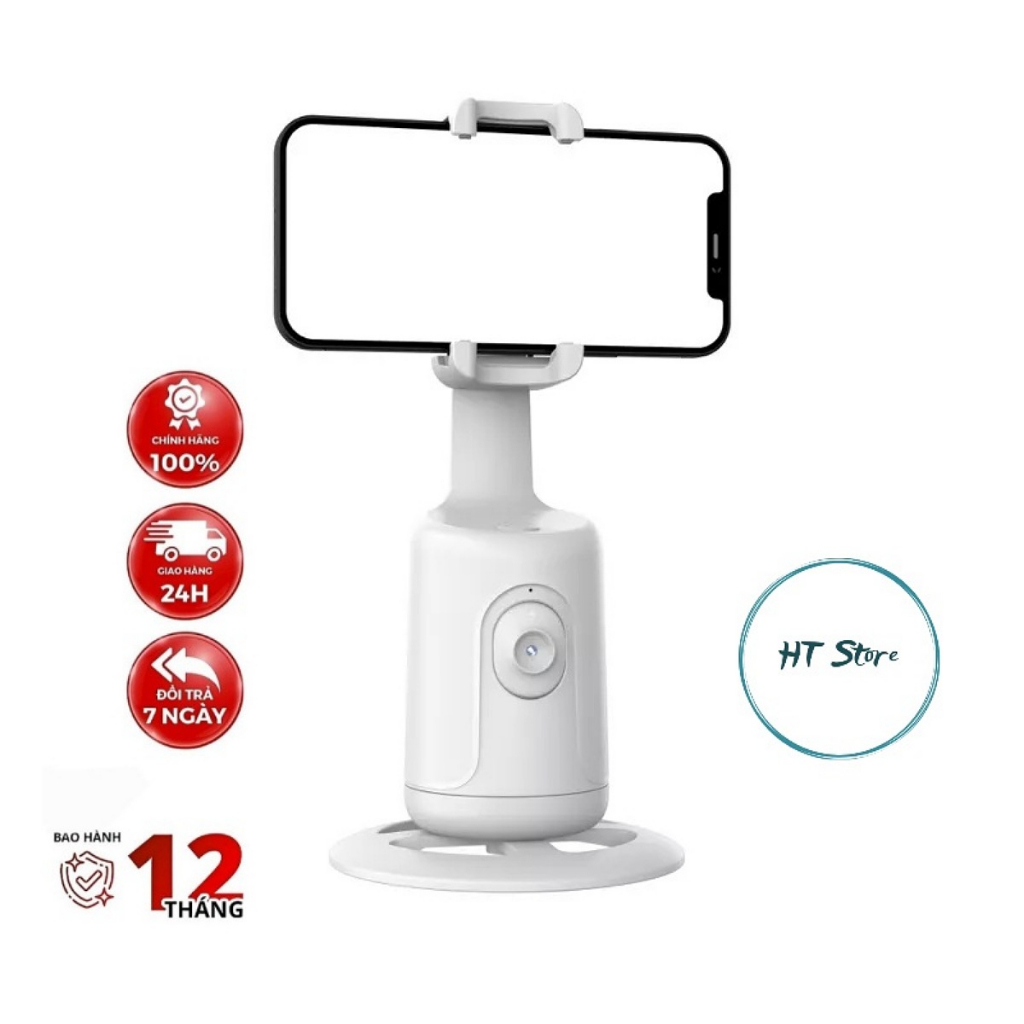 Gimbal Điện Thoại 360-P01 Giá Đỡ Theo Dõi Khuôn Mặt Cho Quay Video, Livestream, Tiktok, Tự Động Xoay 360º, Để Bàn