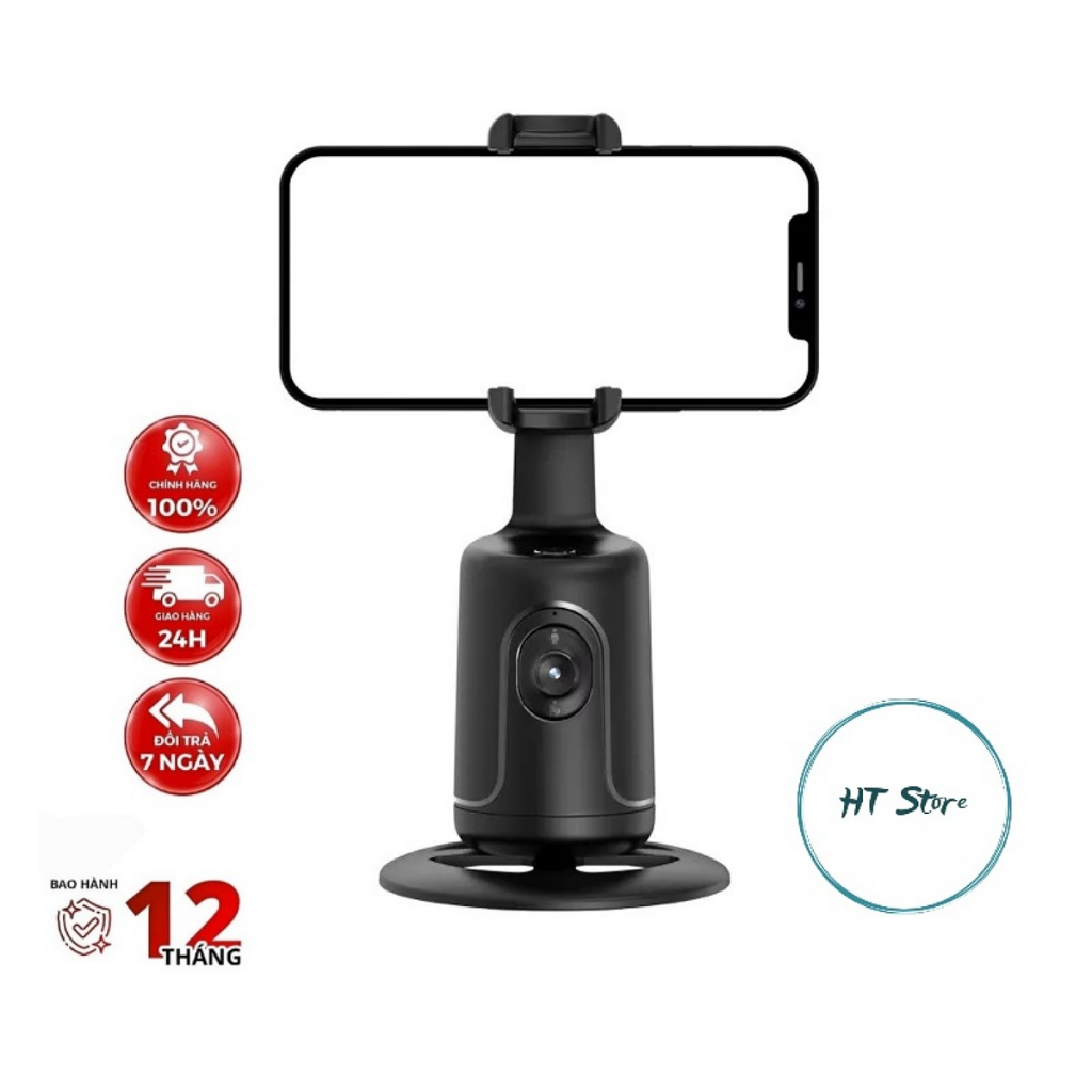 Gimbal Điện Thoại 360-P01 Giá Đỡ Theo Dõi Khuôn Mặt Cho Quay Video, Livestream, Tiktok, Tự Động Xoay 360º, Để Bàn