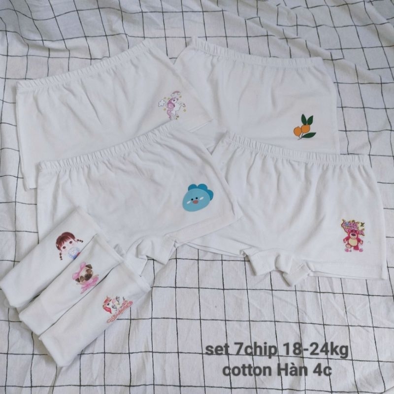 Chip đùi bé gái cotton trắng tinh