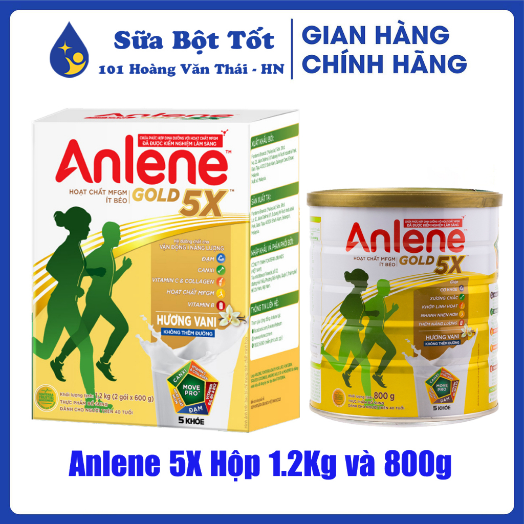 Sữa Anlene Gold 5X hương Vani (trên 40 tuổi)