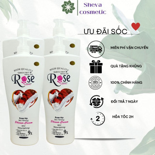 Combo 4 chai sữa tắm dê rose hương hoa hồng 1200ml