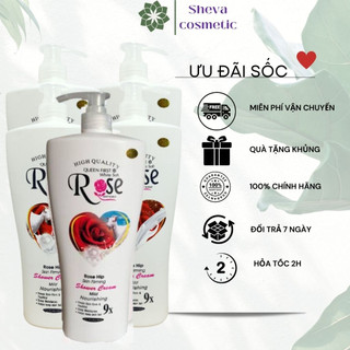 Combo 3 chai sữa tắm dê rose hương hoa hồng 1200ml