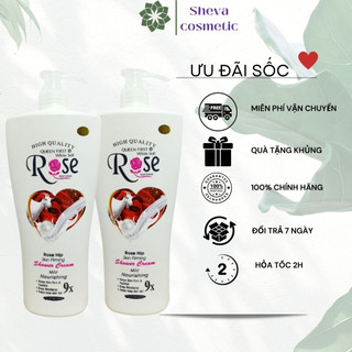 Combo 2 chai sữa tắm dê rose hương hoa hồng 1200ml