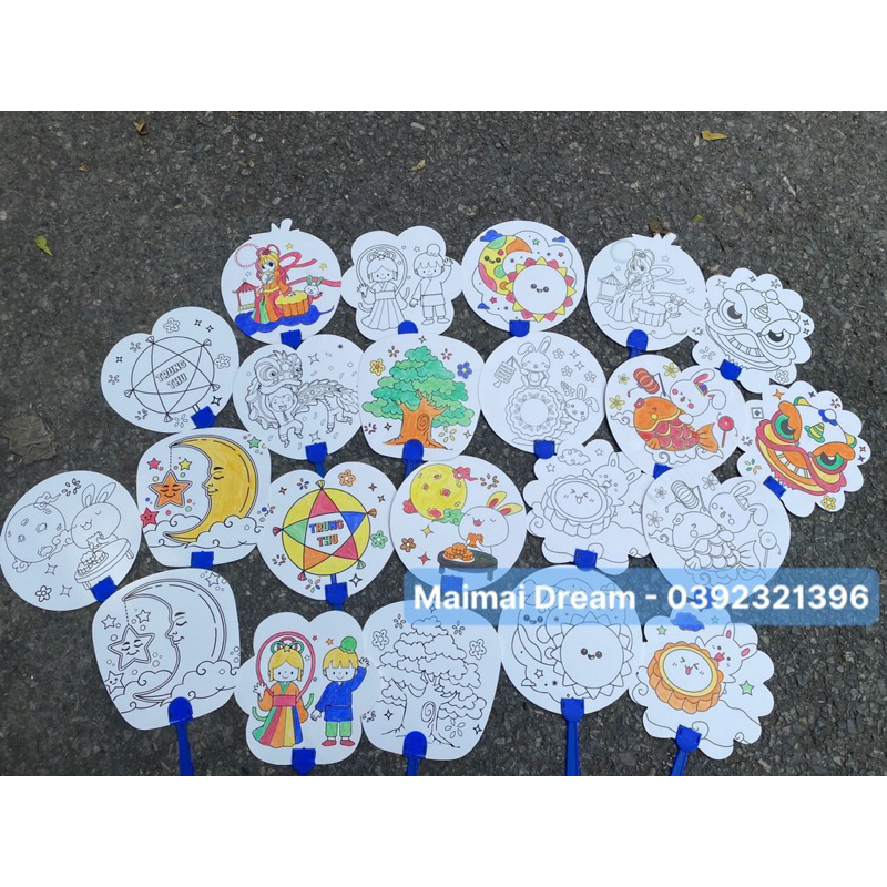 Combo 20 quạt tô màu HALLOWEEN, hoạt động trải nghiệm HALLOWEEN cho học sinh