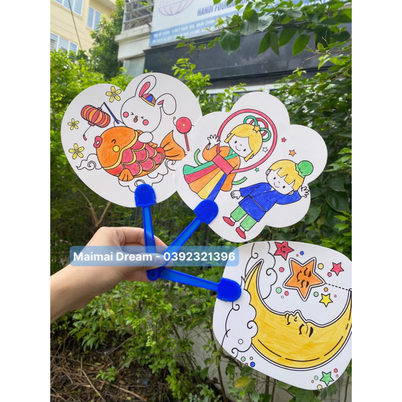 Combo 20 quạt tô màu HALLOWEEN, hoạt động trải nghiệm HALLOWEEN cho học sinh