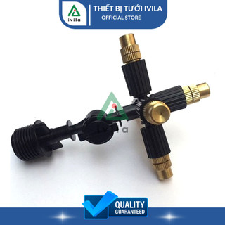Bộ béc tưới phun sương cam/xám/đồng 5 cửa, 7 cửa van điều áp, các loại kết nối - Tưới lan, cây cảnh
