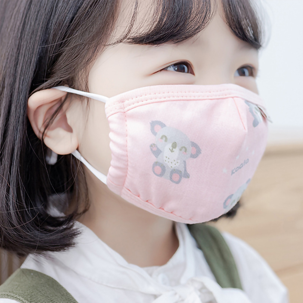 Khẩu trang vải cho bé có nút chỉnh quai đeo 100% cotton - Kocikids