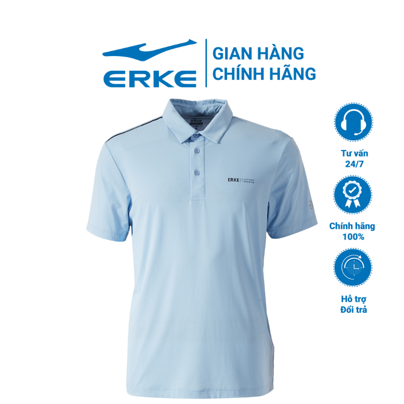 Áo polo nam ERKE cao cấp áo thể thao tennis co giãn đa chiều vải thấm hút mồ hôi 11223203019