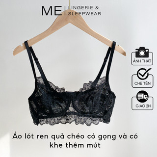 Áo lót ren đen có gọng không mút quả chéo ôm ngực gợi cảm cao cấp thiết kế độc quyền Melingerie & Sleepwear