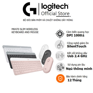 Bàn phím chuột Logitech MK470 Slim Wireless Combo - Bảo hành chính hãng 12 Tháng
