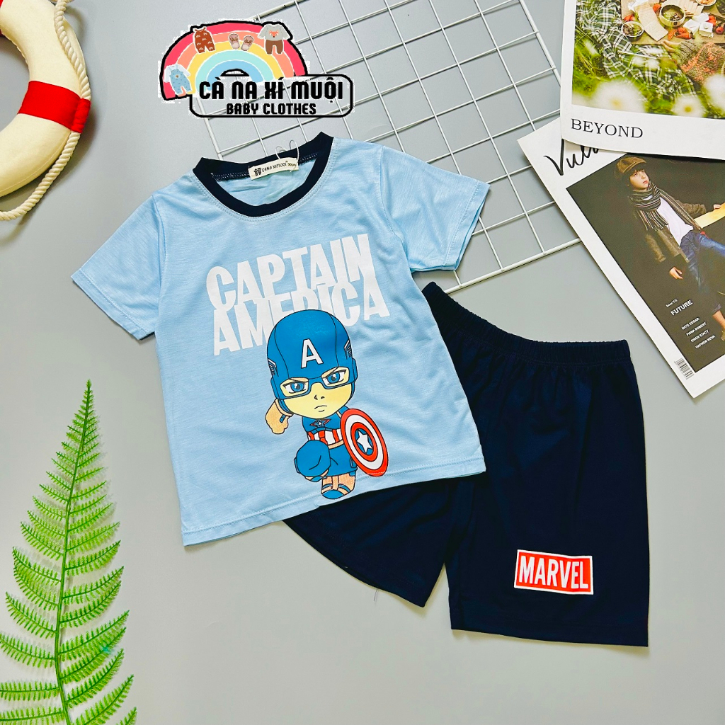 SizeBộ Cộc Tay Thun Lạnh Dể Thương Cho Bé Gái Bé Trai, Đủ Màu