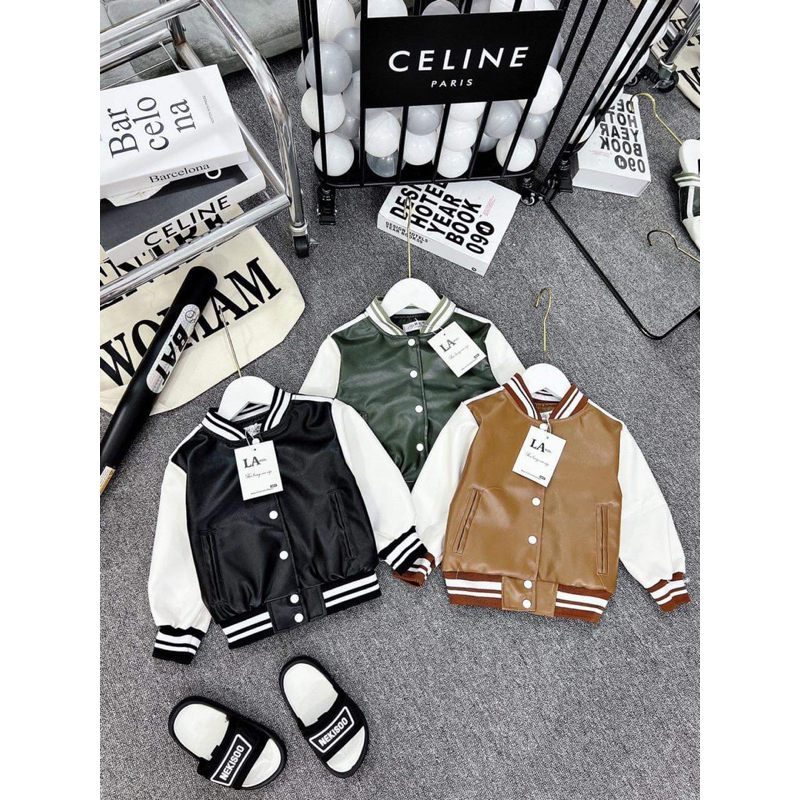 Áo khoác cho bé,Áo bomber da cho bé 10 đến 30kg A0103