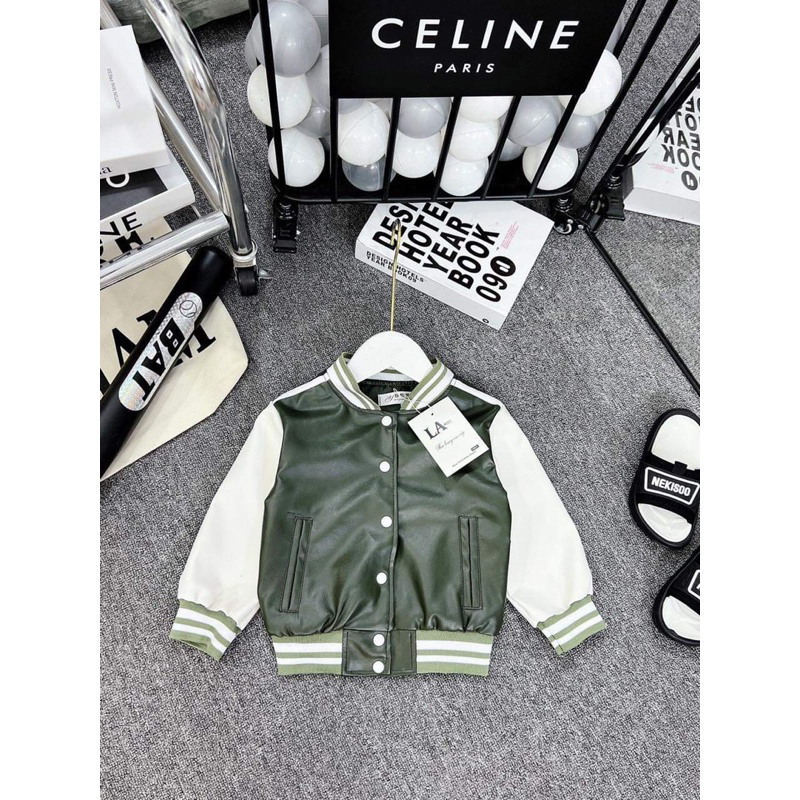 Áo khoác cho bé,Áo bomber da cho bé 10 đến 30kg A0103