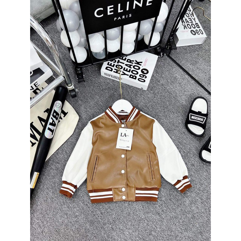 Áo khoác cho bé,Áo bomber da cho bé 10 đến 30kg A0103