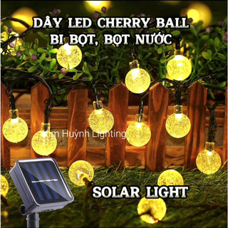 Dây đèn Led năng lượng mặt trời Cherry ball bi bọt, bọt nước trang trí sân vườn, cảnh quan ngoài trời