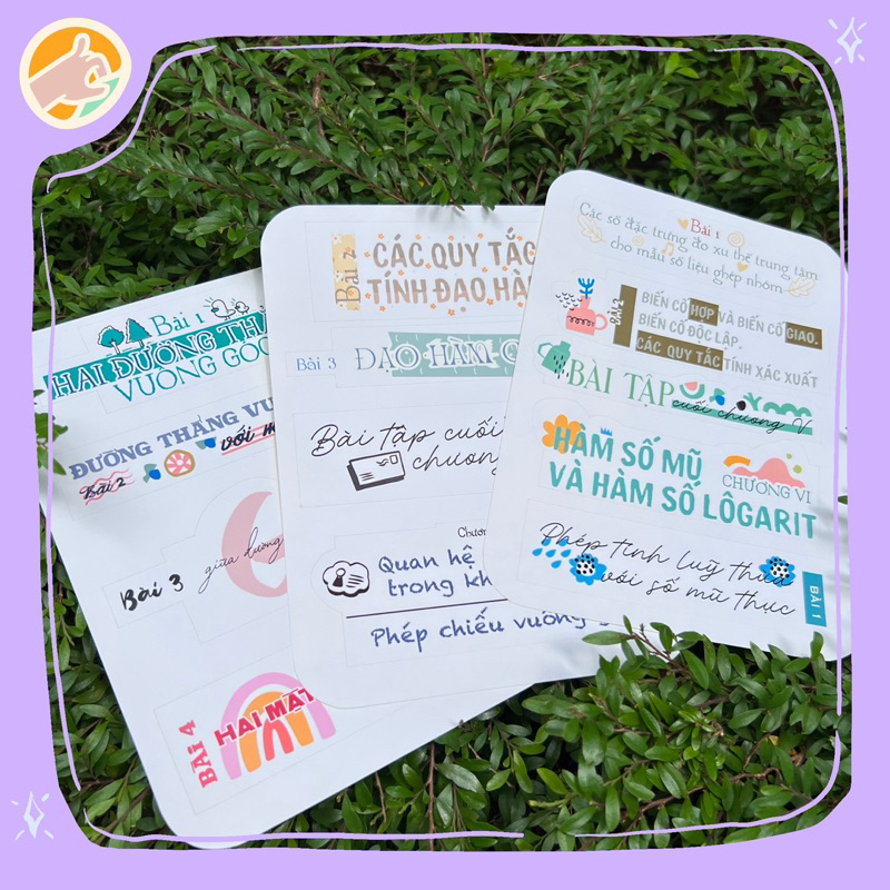 Sticker nhãn dán tựa bài toán lớp 11 - cánh diều