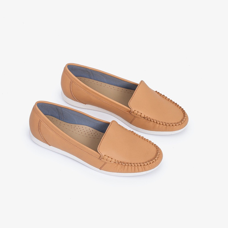 Giày Mọi Moccasin Da Bò Thật Đế Cao Su Pixie X482