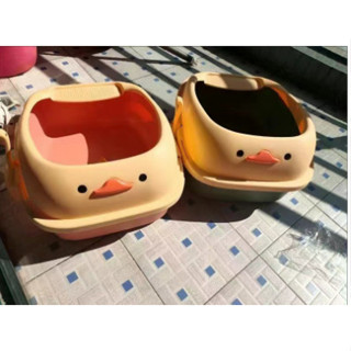 ( HÀNG CAO CẤP) Khay cát mèo, khay vệ sinh cho mèo thành cao hình vịt dễ thương