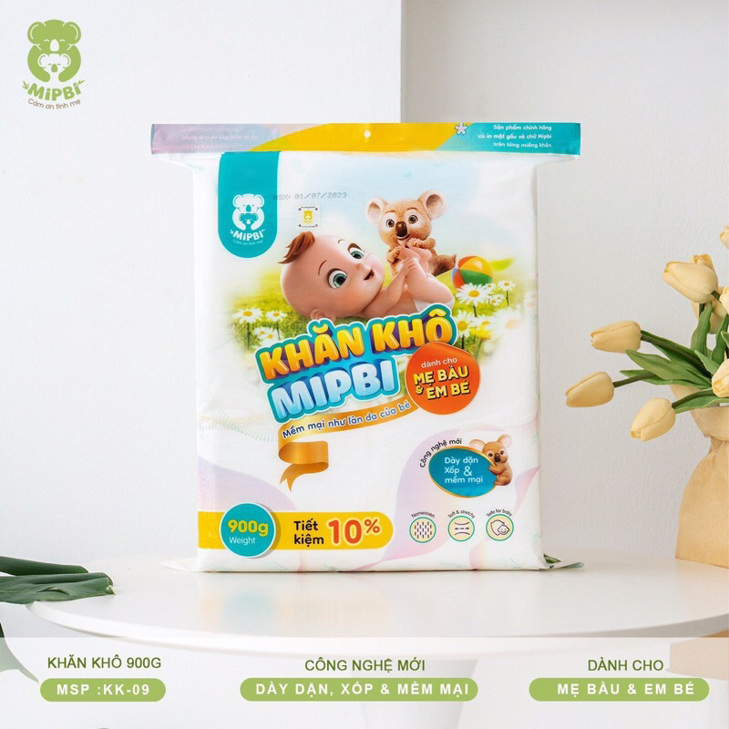 Khăn khô MIpbi 900g siêu mềm cho bé sơ sinh lunakidsbaby