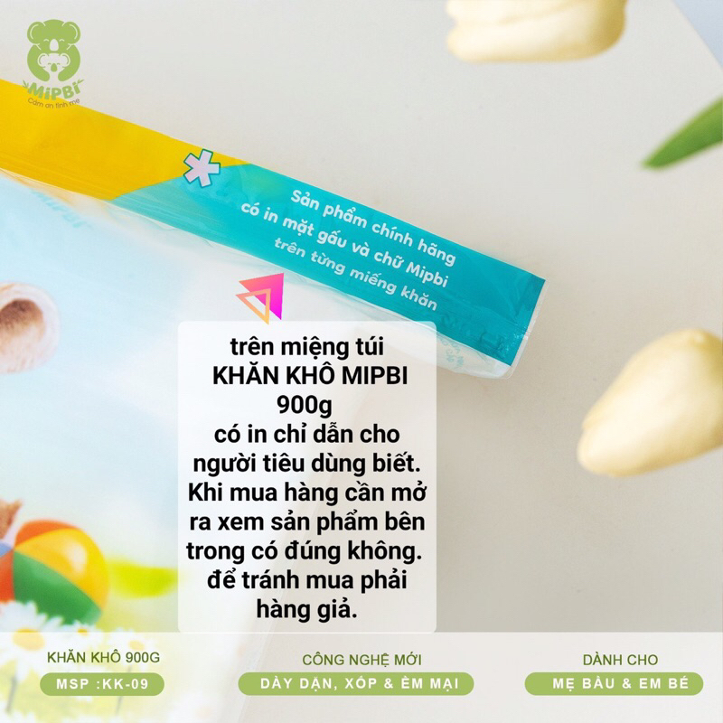 Khăn khô MIpbi 900g siêu mềm cho bé sơ sinh lunakidsbaby