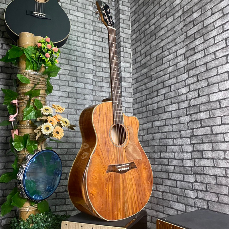 Đàn guitar acoustic SV-FA2V full gỗ Hồng đào xà cừ có vát Bevel - Có ty chống cong - Tặng 7 phụ kiện