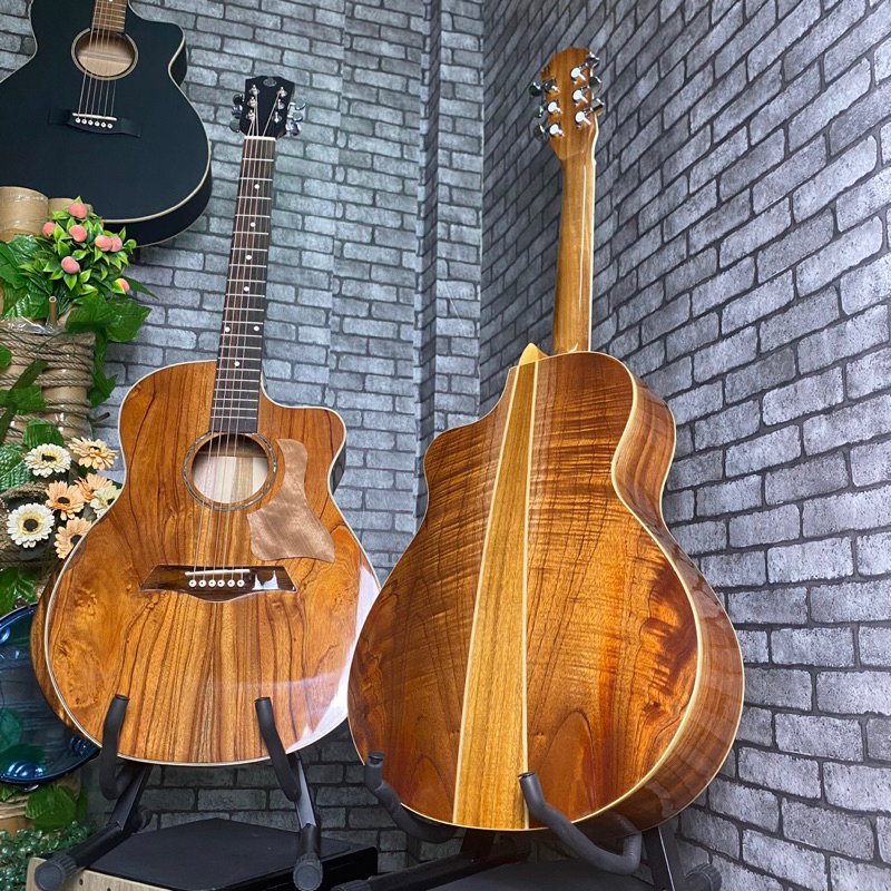 Đàn guitar acoustic SV-FA2V full gỗ Hồng đào xà cừ có vát Bevel - Có ty chống cong - Tặng 7 phụ kiện