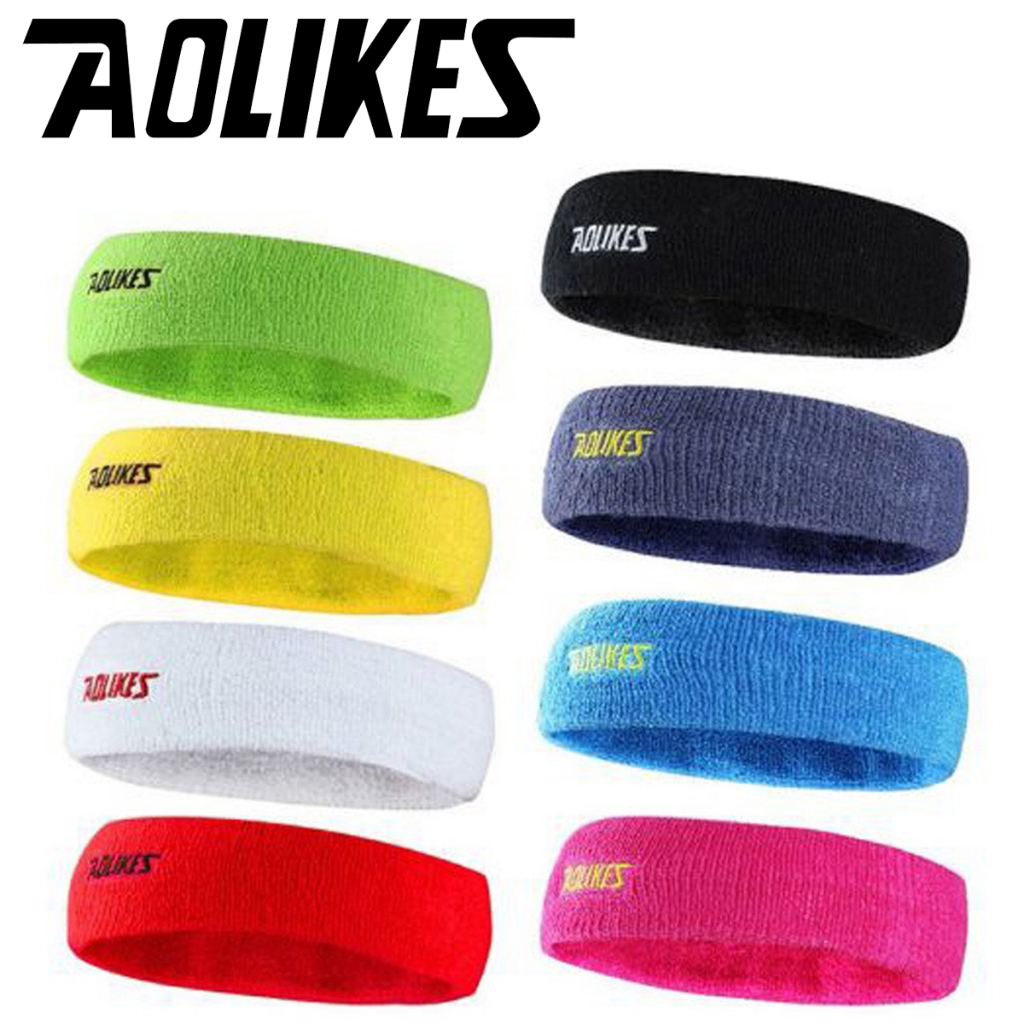Băng Đô Đeo Trán Ngăn Mồ Hôi Bản To Siêu Thấm Hút Cotton Dày Dặn Thoáng Khí Sweatband AL2108 Chạy Bộ Gym Hãng Aolikes
