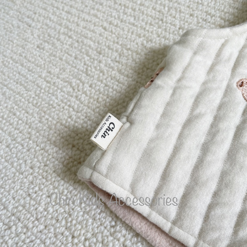 Gile trần bông hai lớp thêu gấu, lót nỉ siêu ấm cho bé trai bé gái