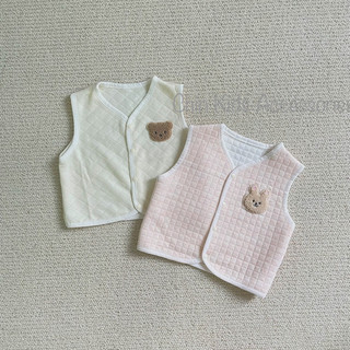 Áo gile cotton trần bông vải xuất Hàn mềm mại mỏng vừa cho bé