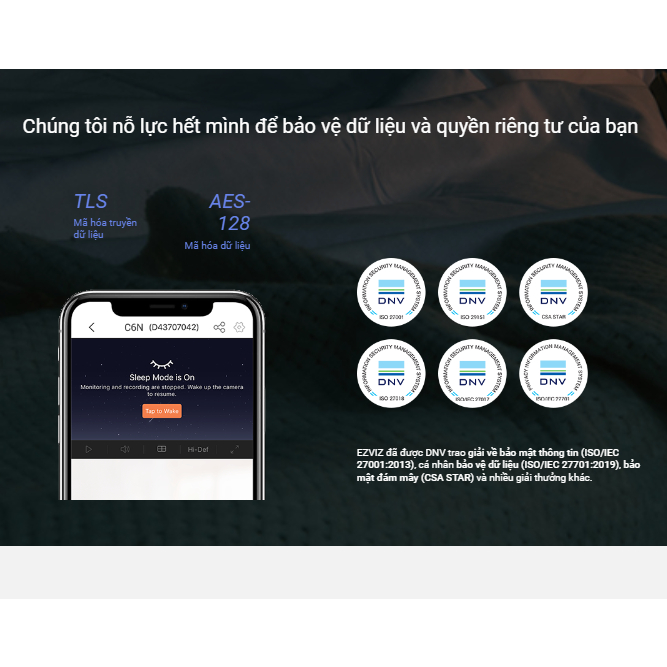 Camera Wifi trong nhà EZVIZ C6N 4MP - phân giải 2K đàm thoại 2 chiều quay quét 360 độ