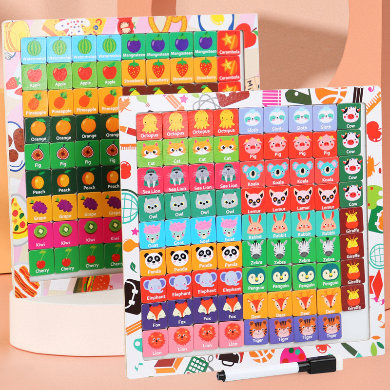 Đồ chơi Ghép hình nhiều mảnh bằng gỗ lớn kèm Bảng vẽ xóa phát triển tư duy thông minh cho bé