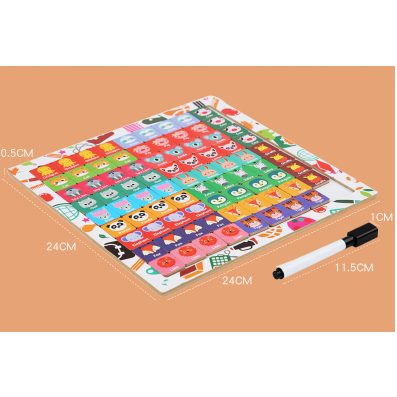 Đồ chơi Ghép hình nhiều mảnh bằng gỗ lớn kèm Bảng vẽ xóa phát triển tư duy thông minh cho bé