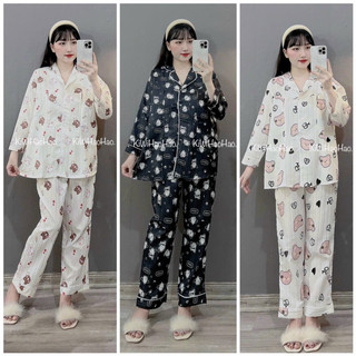 Bộ bầu dài tay - chất liệu đũi gân - mặc bầu và sau sinh