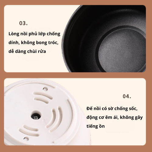 Ca nấu mì tròn kèm bát, nồi nấu mini đa năng, nồi lẩu cô đơn - Công suất 300W