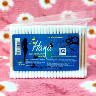 Bông tăm ráy tai Hana lõi gỗ gói 200 cây( BT 002)