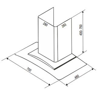 Máy hút mùi kính cong Bauer 70EC2-70cm