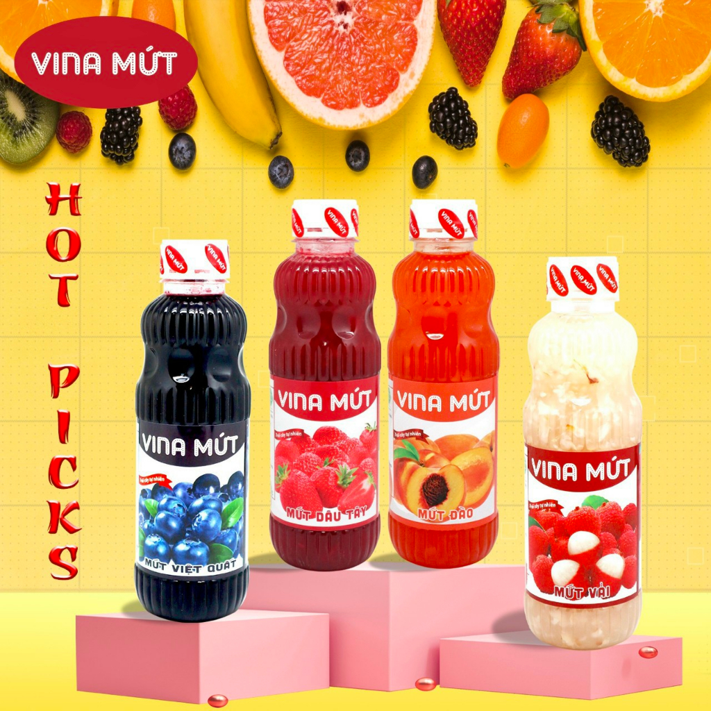 Sinh tố Vina Mứt - Mứt Sinh tố Trái cây Vina chai 1 Lít