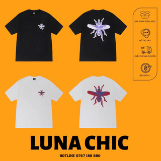 Áo Thun Stussy in hoạ tiết côn trùng cotton 2 chiều nhiều mẫu hottrend vải 100% cotton