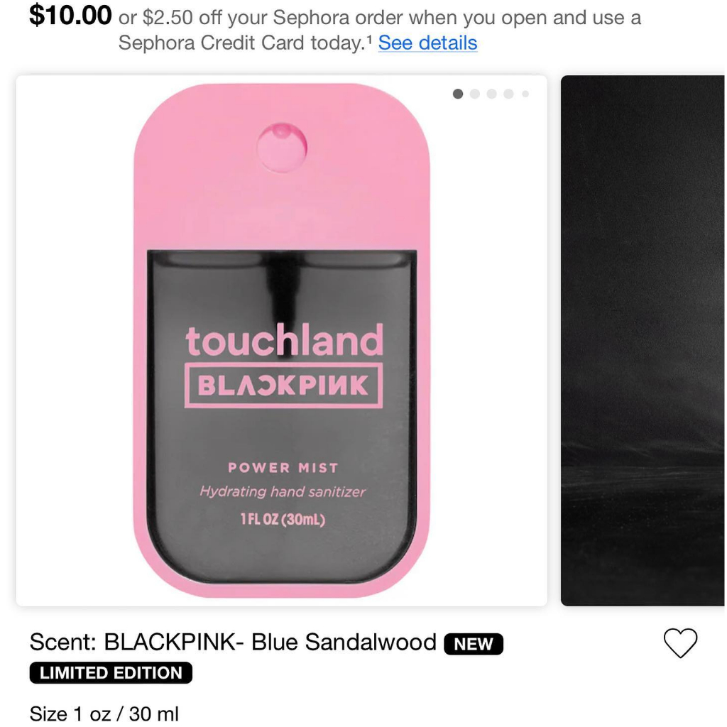 Xịt rửa tay Touchland BLACKPINK Power Hydrating $10