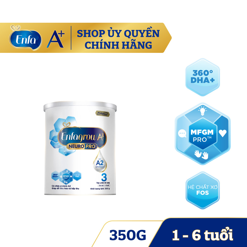 100% Chính hãng - Sữa bột Enfagrow A2 neuro pro số 3 350g