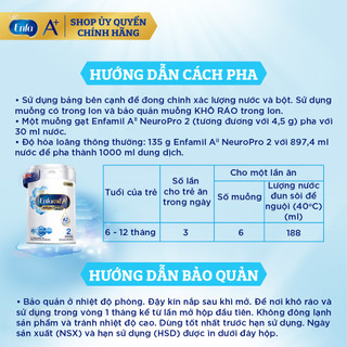 Sữa bột Enfamil A2 Neuro pro số 2 800g - date mới