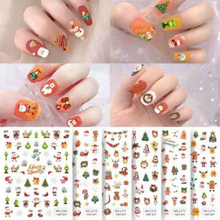 Sticker dán móng tay nail Noel giáng sinh trang trí móng tay mẫu mới