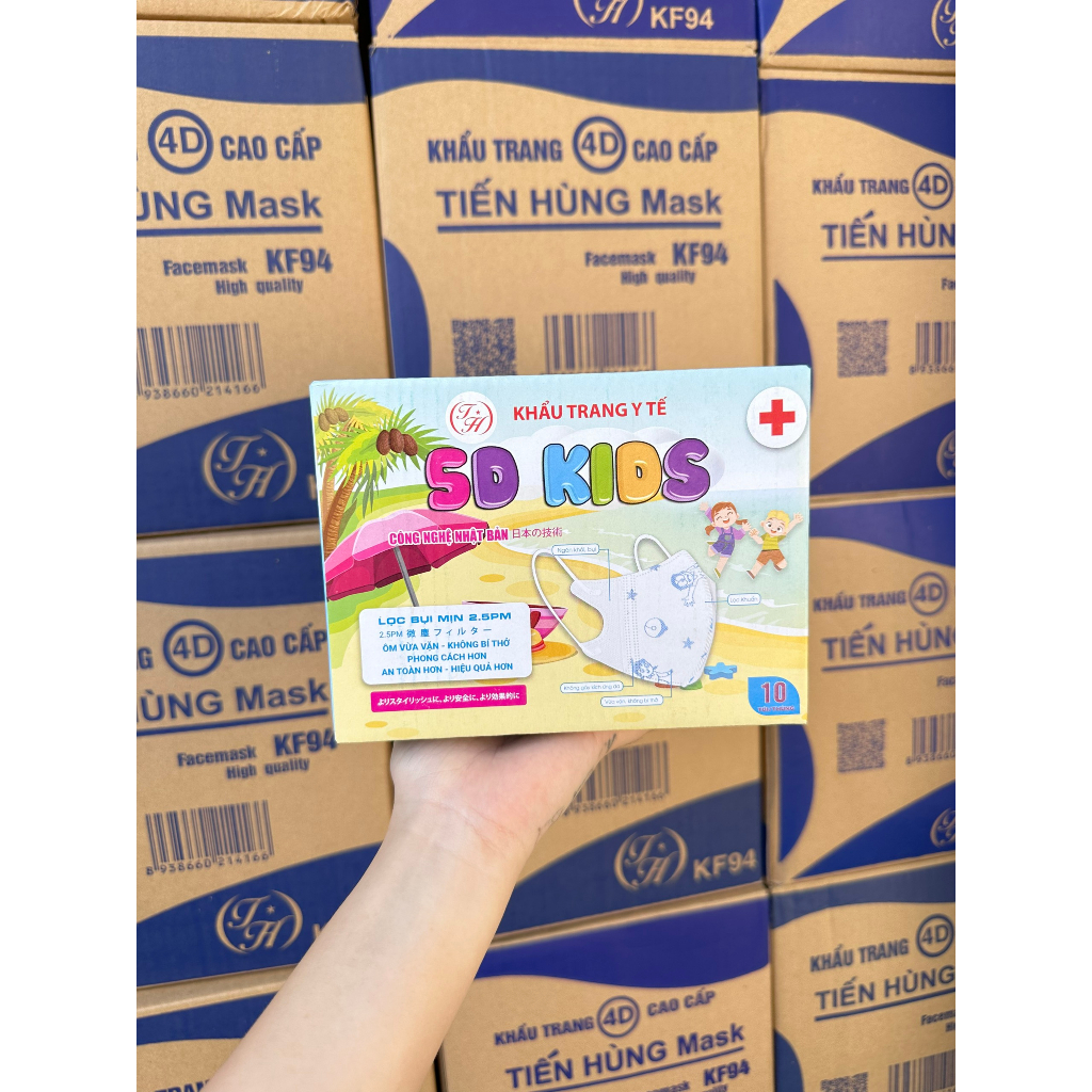 Khẩu trang 5d bé Duy Quân , khẩu trang y tế bé in hình hoa tiết ,khẩu trang bé từ 1-6 tuổi