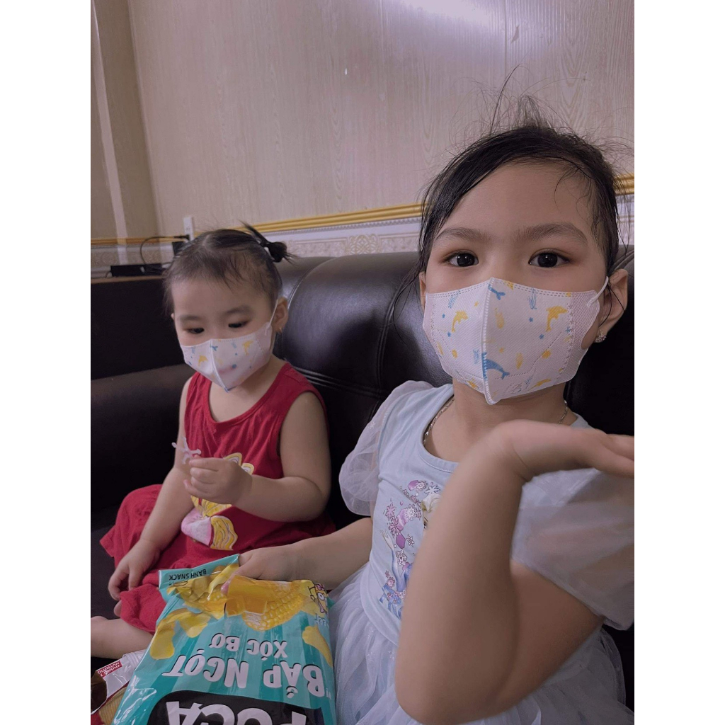 Khẩu trang 5d bé Duy Quân , khẩu trang y tế bé in hình hoa tiết ,khẩu trang bé từ 1-6 tuổi