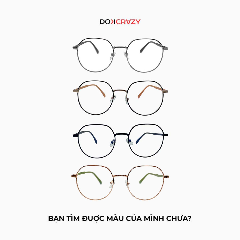 Gọng kính DOKCRAZY - C - GAVIN nam nữ thời trang chất liệu hợp kim không gỉ Hot Trend, chống ánh sáng xanh, chống tia UV