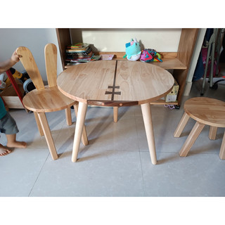 Bàn trà chân gỗ tròn